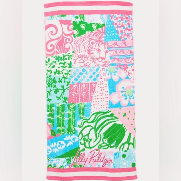 Lilly Pulitzer Crazy quilt tote, towel and set of 2 pool pouches New with tags - Picture 6 of 7